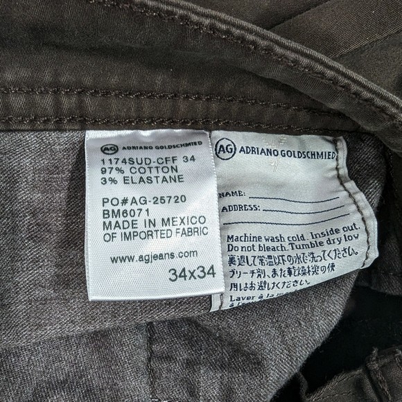 AG Adriano Goldschmied The Graduate Pants Tailored Leg 34 x 34 Chino Pants - Picture 4 of 4